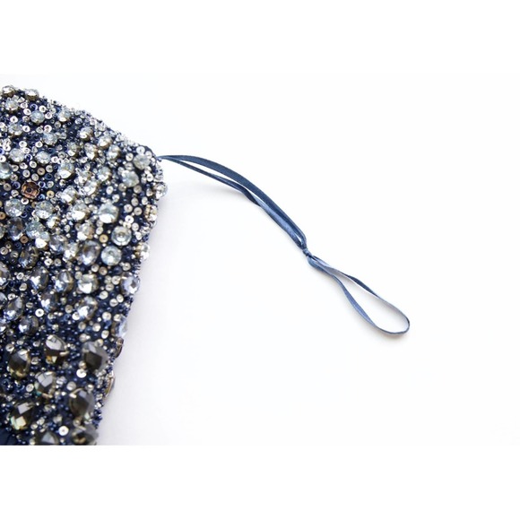 Jovani Strapless Blue and Silver Dress - Picture 7 of 15